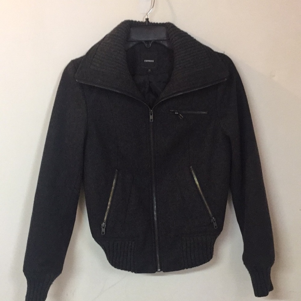 Express charcoal wool coat. Size XS